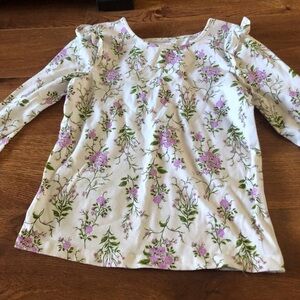 Shabby Chic purple floral long sleeve shirt in size 7